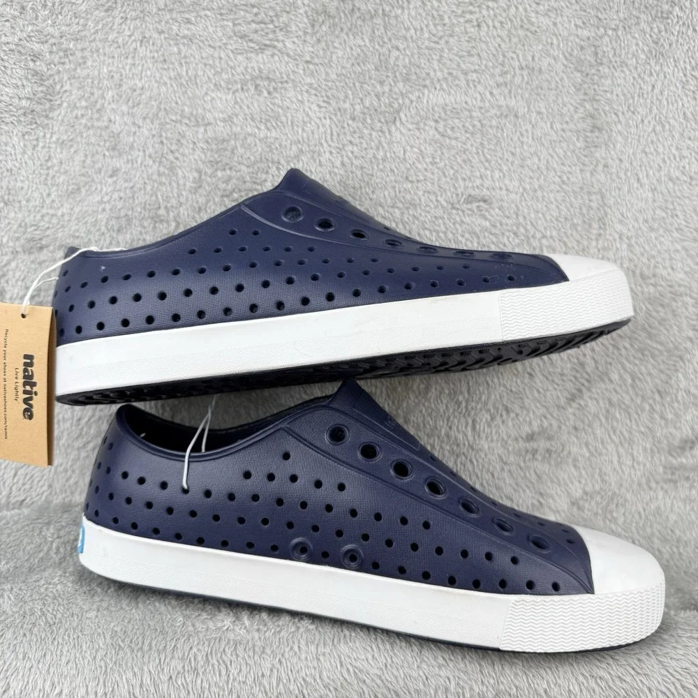 Native Jefferson Unisex Adult Slip On Shoes Womens 9/Mens 7 Navy Blue Casual NWT